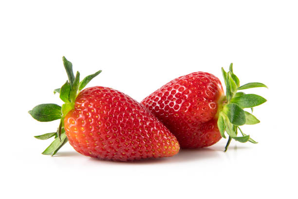 Free Stock Photo of Two Berries and a Strawberry on a White Background ...