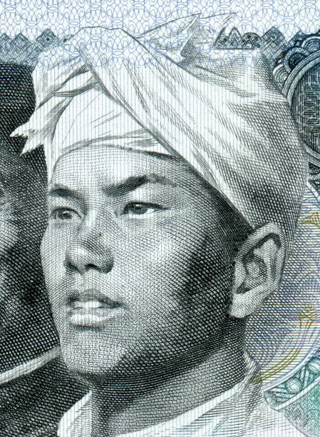 rmb 중국 위안 지폐에 한 국적 패턴 디자인의 젊은 남자의 초상화 - chinese culture china chinese ethnicity human face 뉴스 사진 이미지