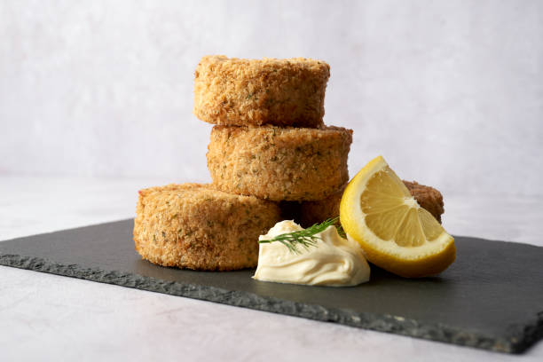 istock Trout fishcakes with lemon 1396440380
