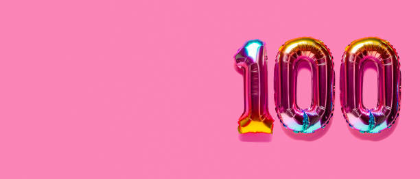 istock Rainbow foil balloon number. Top view. 1396440719