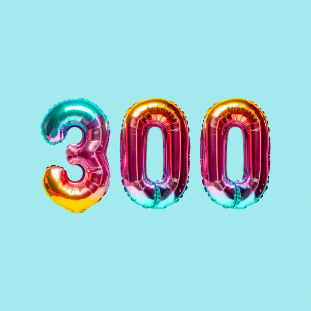 istock Rainbow foil balloon number. Top view. 1396440741