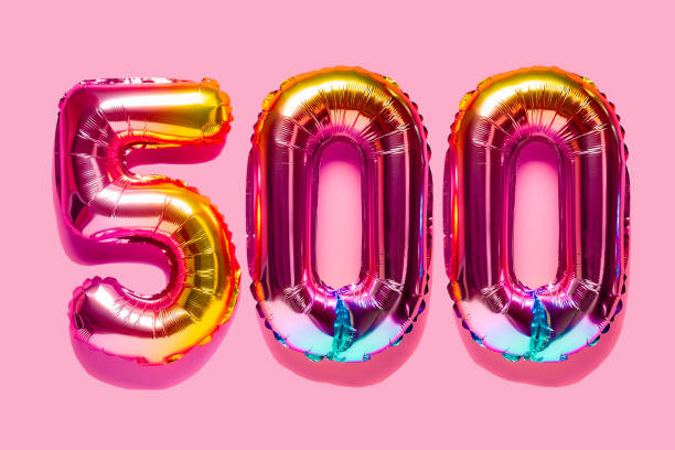 istock Rainbow foil balloon number. Top view. 1396440903