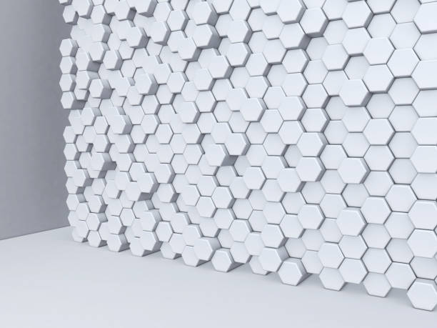 istock 3D background with wall of extruding hexagons 1396442062