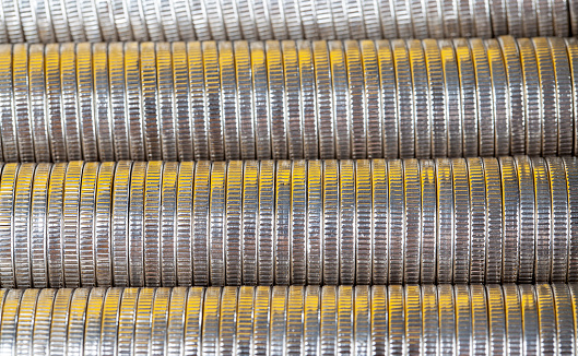 a large number of metal coins are used in eastern Europe, a lot of silver-colored steel coins