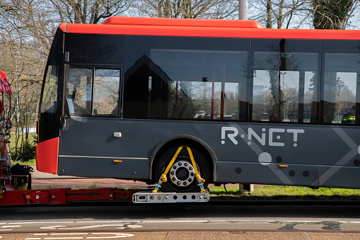 A Bus Being Towed Away Amsterdam The Netherlands 23-3-2022