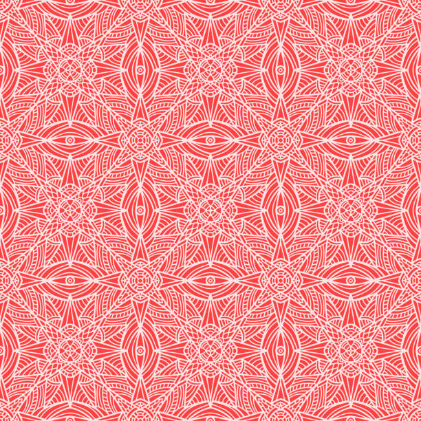 istock seamless tile of white and red colors with geometric ornaments 1396448691