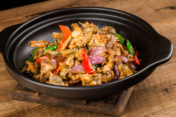 istock Delicious Chinese foodFried frog with chili 1396451032