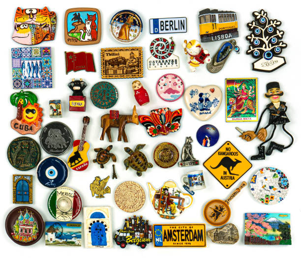 istock Souvenirs From Around The World On A White Background. 1396458947