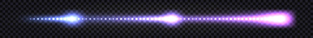 istock Neon laser beam, glowing streak with light thunder bolt effect. Purple and blue ray line with electric flash explosion.Techno futuristic impulse line isolated. Vector illustration 1396460769