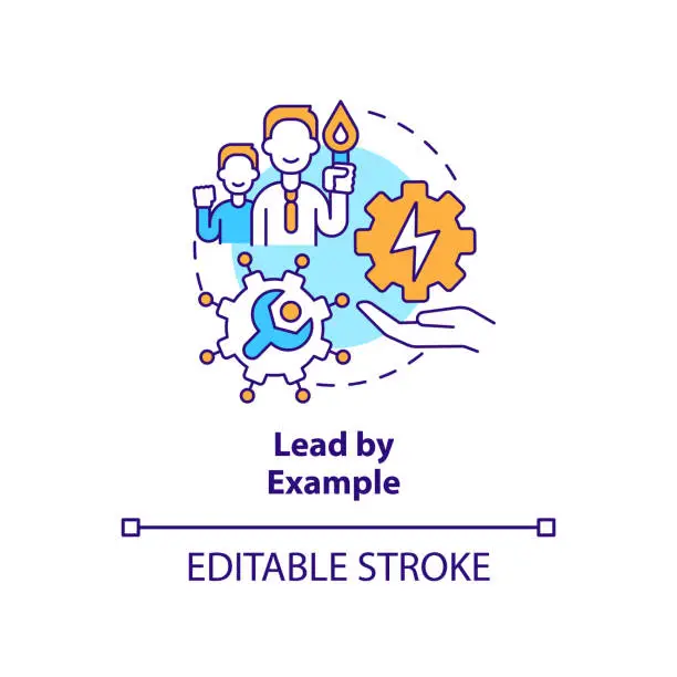 Vector illustration of Lead by example concept icon