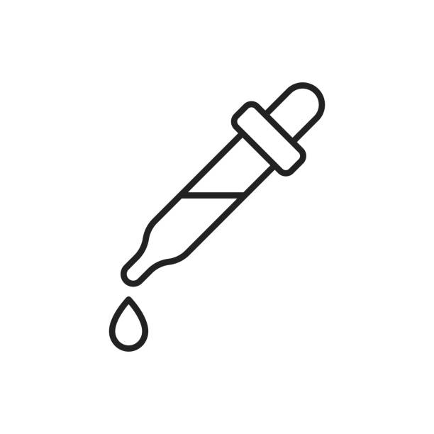 illustrations, cliparts, dessins animés et icônes de pipette et icône de choix de couleur. illustration vectorielle noire de haute qualité. » n - pipette