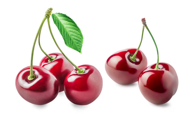 istock Sour cherry berries isolated on white background 1396469907