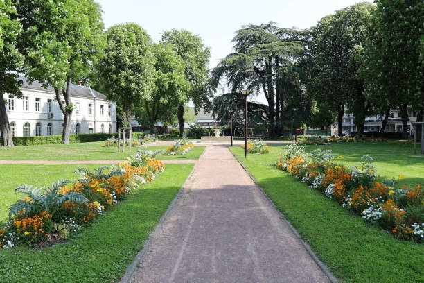 The garden of the Capuchins, garden of the courthouse, city of Châteauroux, department of Indre, France