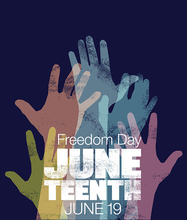 Juneteenth Celebration Poster in Letterpress style. Freedom Day, June 19, Juneteenth, Emancipation, Freedom, Enslaved African Americans, Freedom Day, Black History in the US,