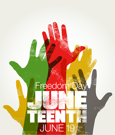Juneteenth Celebration Poster in Letterpress style. Freedom Day, June 19, Juneteenth, Emancipation, Freedom, Enslaved African Americans, Freedom Day, Black History in the US,