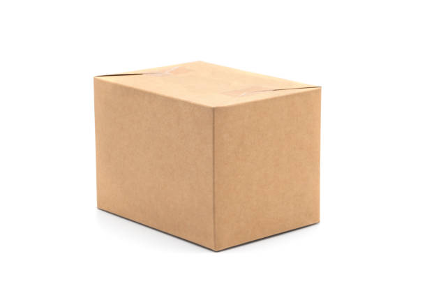 istock Brown cardboard box isolated on white background with tape. Suitable for packaging. 1396476934