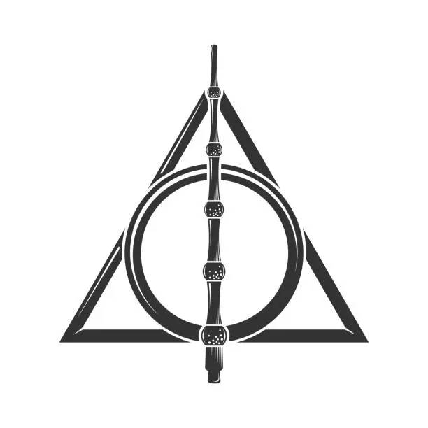 Vector illustration of Deathly Hallows, a symbol from the Harry Potter book