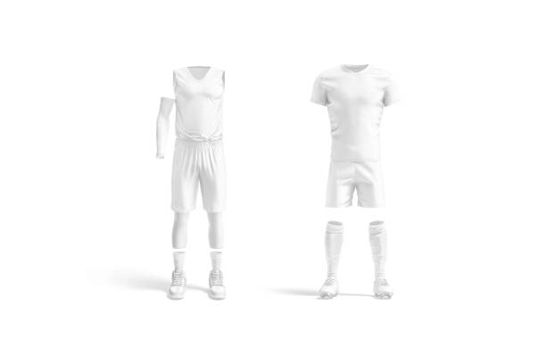 istock Blank white soccer and basketball uniform mockup, front view 1396479006
