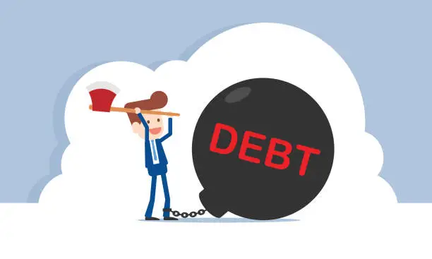 Vector illustration of Freedom from debt