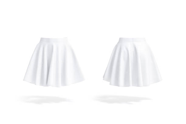 istock Blank white women mini skirt mockup, front and back view 1396481641