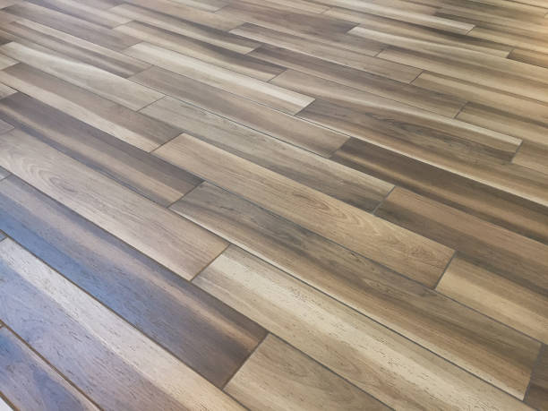 Parquet floor, wood laminate floor stock photo