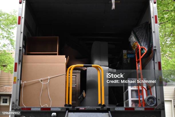 Moving Van Packed Stock Photo - Download Image Now - Moving Van, Full, Large