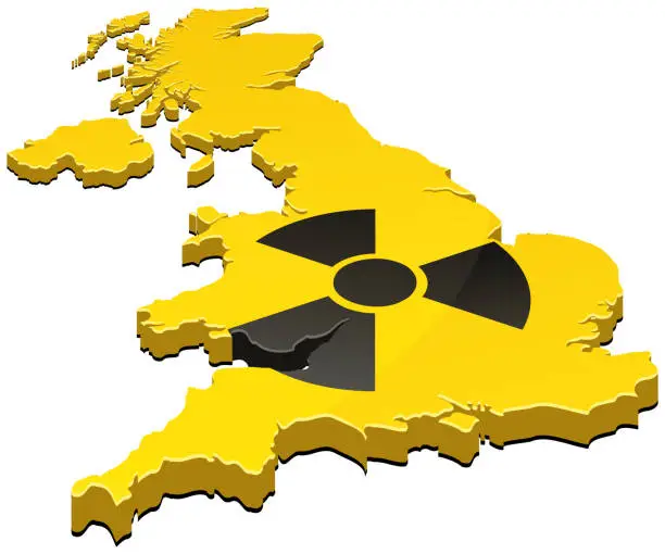 Vector illustration of Nuclear in the UK (cut out)