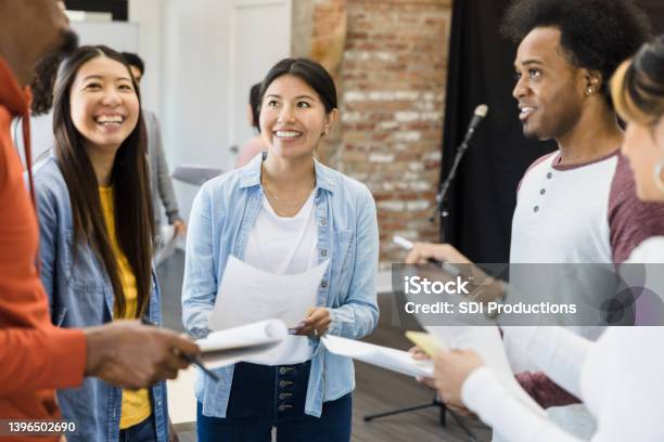 Peers Gather Together To Listen To A Mentor Stock Photo - Download Image Now - Mentorship, Television Industry, Casting