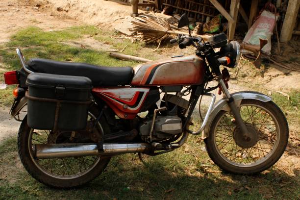 istock Very Old and vintage motorcycle, Background 1396503348