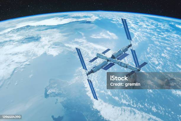 Chinese Tianhe Core Module Of The Tiangong Space Station Stock Photo - Download Image Now