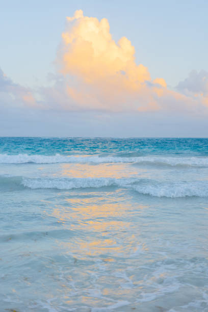 Scenic  view of beautiful  Tulum beach at sunset