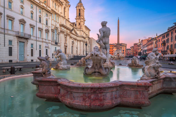 istock Fountains in Piazza Navona in Rome, Italy 1396504840