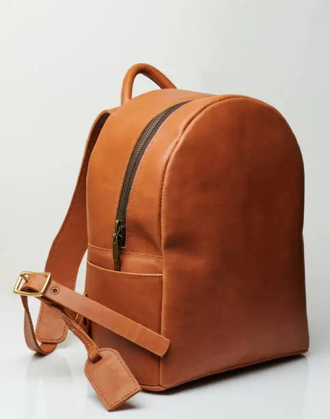Photo of Casual brown leather bagpack