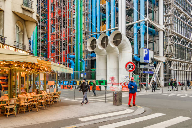 Pompidou Building, Paris, France stock photo