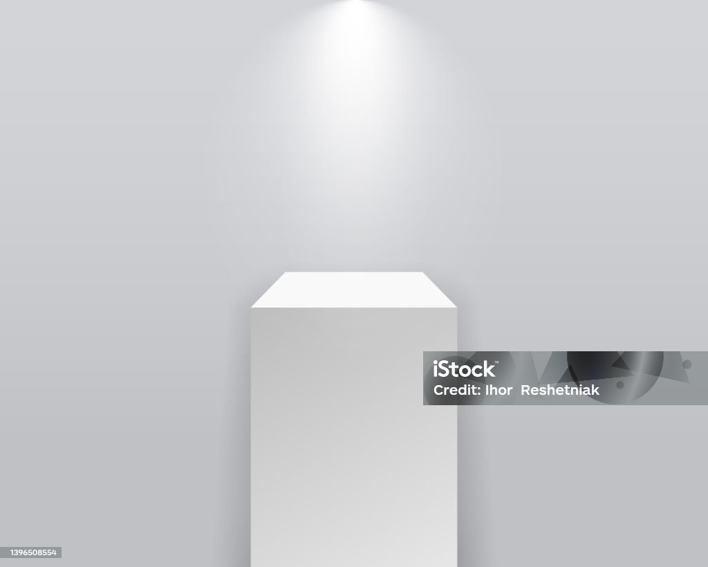 free vector | 3d white pillar podium cube column base... Pedestal Podium White Stand Platform 3d Pillar With Stage And Spotlight ...