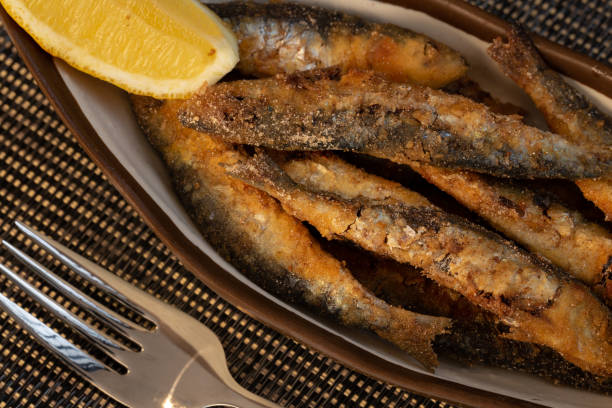 istock Fried Small Sardines a delicious Mediterranean Appetizer, Braga, Portugal. 1396508768