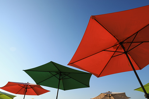 Low Angle View Of Umbrella Against Sky