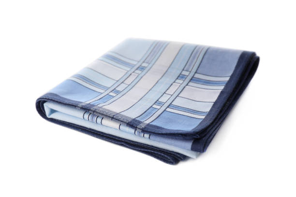 istock Folded handkerchief isolated on white. Stylish accessory 1396511387