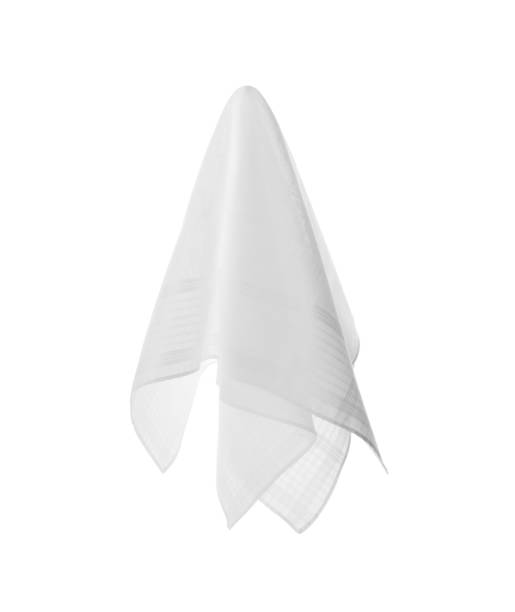neues taschentuch auf weiß isoliert. stilvolles accessoire - taschentuch stock-fotos und bilder