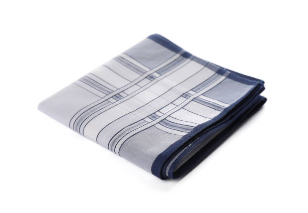 istock Folded handkerchief isolated on white. Stylish accessory 1396511551