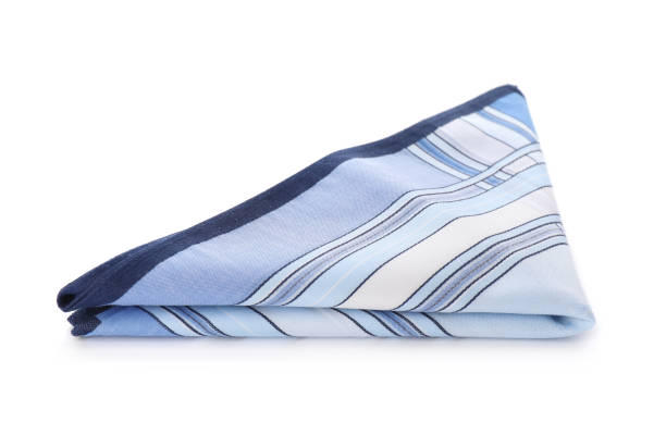 istock Folded handkerchief isolated on white. Stylish accessory 1396511626