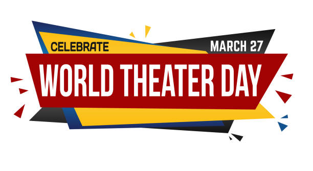 World theater day banner design World theater day banner design on white background, vector illustration play day stock illustrations