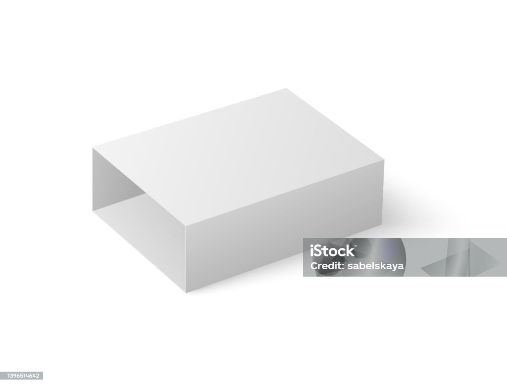 White Box Slideshow Pattern White Open Box Slider Mockup Template On White Background Vector ...