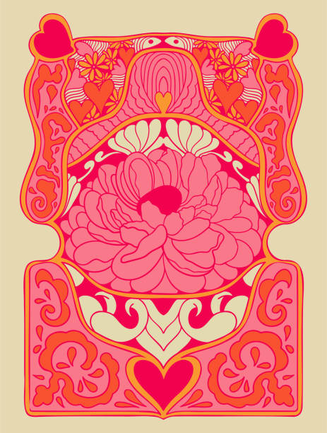 Stylish retro poster. Hippie style illustration. Bright print for t-shirts. Template for stickers, covers, postcards.