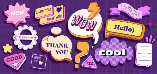 ilustraciones, imágenes clip art, dibujos animados e iconos de stock de conjunto vectorial de burbujas de texto - thank you note you backgrounds