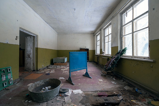 Abandoned kindergarten in Chernobyl Exclusion Zone. Ukraine