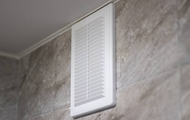 istock Ventilation grille in white on gray marble tiles 1396524986