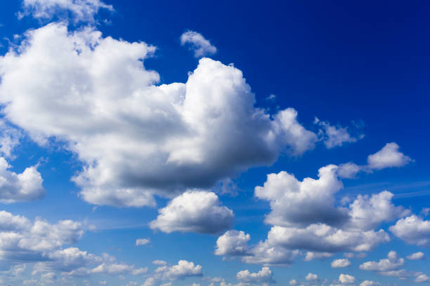 istock Blue summer sunny sky with white clouds.Background. 1396527137
