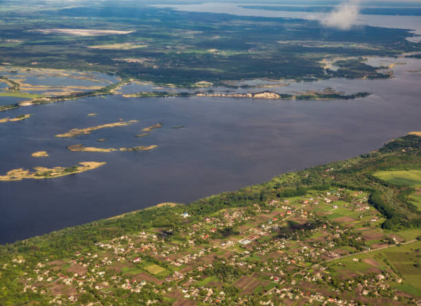 istock Aerial view over Dnieper river in Central Ukraine. 1396527965