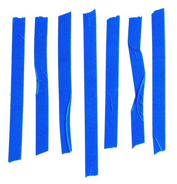 istock cool set of blue paper stickers or strips with teared edges 1396528280